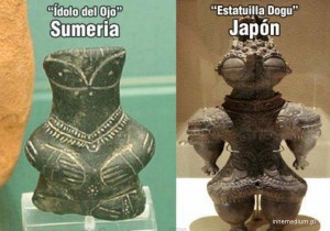 Japońskie figurki Dogu i posążki sumeryjskich bóstw